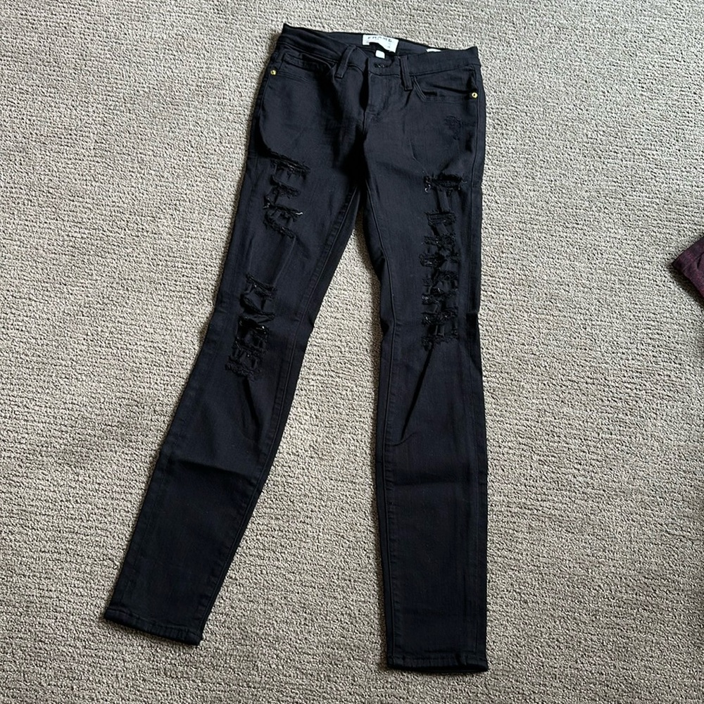 Frame Black Denim jeans size 24 Le Skinny de Jeanne